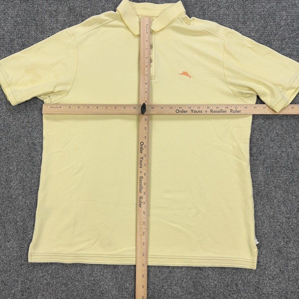 Tommy Bahama Polo Shirt Mens L Yellow 62% Pima Cotton 38% Polyester Tagless - Picture 7 of 9